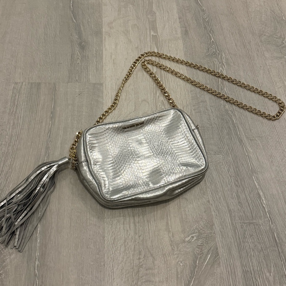 Victoria’s Secret Silver Crossbody Bag with Tassel